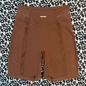 Gymshark Whitney Simmons brown bike shorts